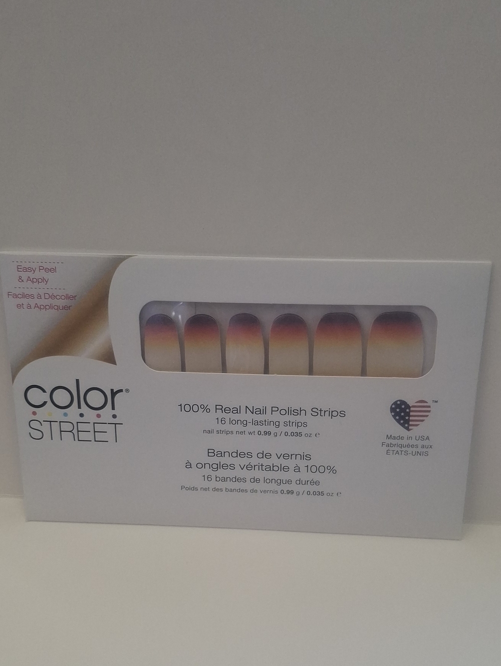 Color Street Ombre Nail Strips — Purple to Peach Gradient - Crack of Dawn
